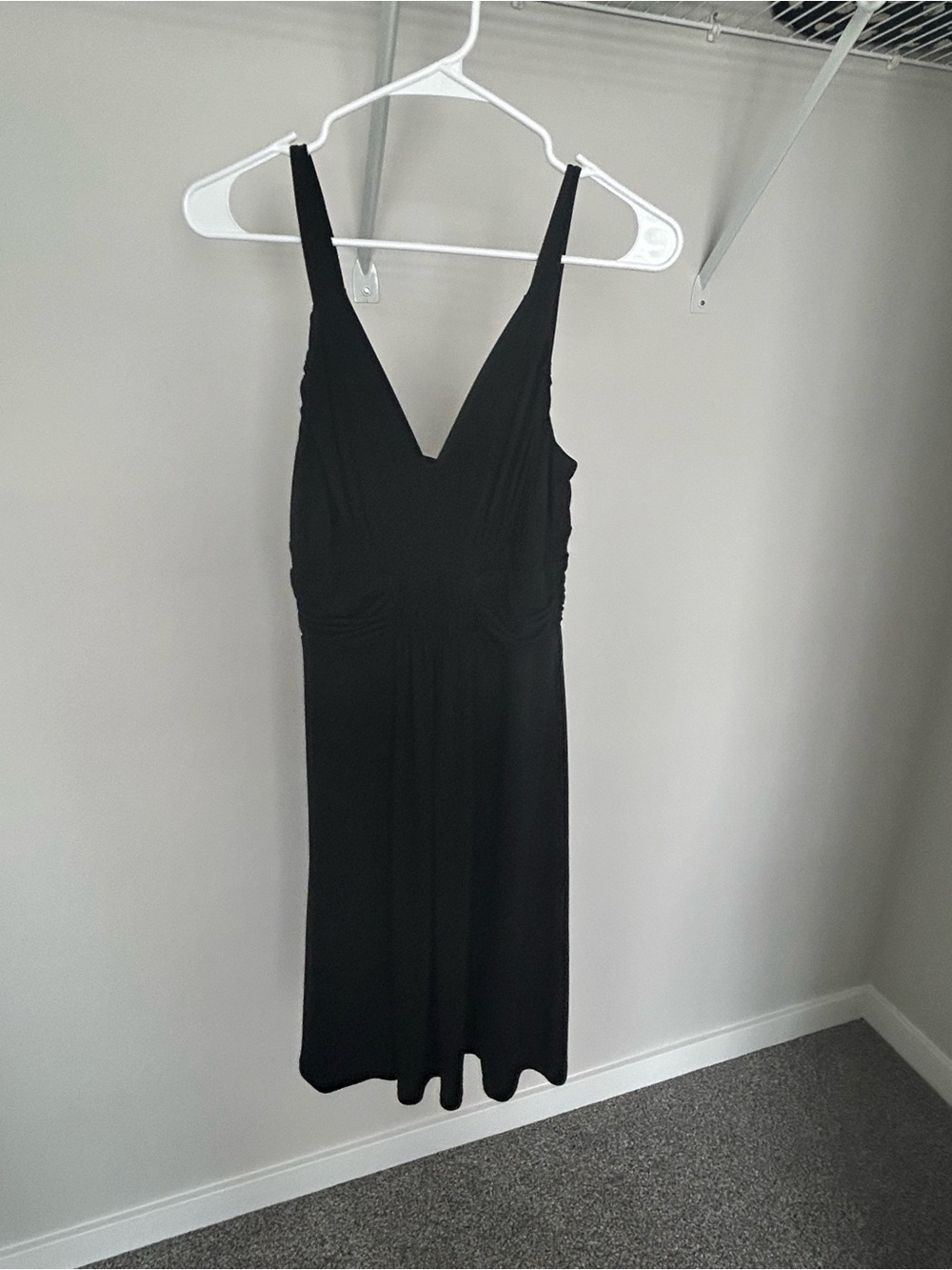 RW&CO. Black Midi Dress with V-Neck